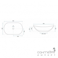 Овальная раковина на столешницу Rea Royal Marmo Shiny REA-U8009 белый мрамор
