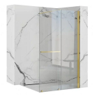 Бездверная душевая кабина Rea Cortis 100 REA-K8484 золото/прозрачное стекло