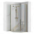 Пентагональна душова кабіна Rea Daimond Gold 90 REA-K6615 золото/прозоре скло