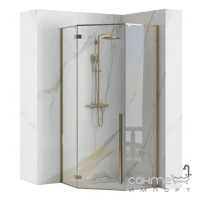 Пентагональна душова кабіна Rea Daimond Gold 90 REA-K6615 золото/прозоре скло