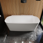 Овальна окрема ванна зі штучного каменю Vayer Nova 2 1640x830 біла, без переливу
