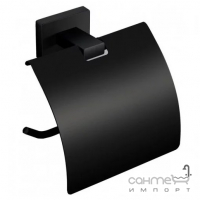 Держатель для туалетной бумаги с крышкой Rea Oste REA-80045 матовый черный