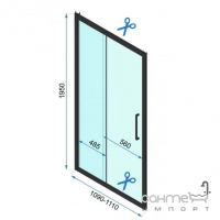 Душевая дверь в нишу Rea Rapid Slide 110 REA-K5601 профиль хром/прозрачное стекло
