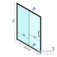 Душові двері в нішу Rea Rapid Slide 130 REA-K5603 профіль хром/прозоре скло