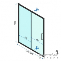 Душевая дверь в нишу Rea Rapid Slide 150 REA-K5605 профиль хром/прозрачное стекло