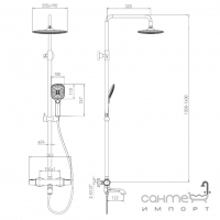 Душевая стойка с смесителем-термостатом для ванны Volle Sistema E 1580.090401 хром