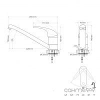 Смеситель для кухни RJ Baron RBZ014-6GW бежевый