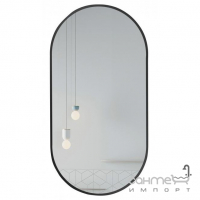 Овальное зеркало с LED-подсветкой Qtap Scorpio Black 500x900 QT14787001B