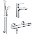 Набір змішувачів Grohe Quickfix Start Edge ColdStart Precision Flow UA202503TE хром