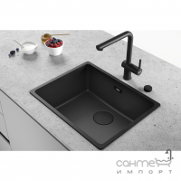 Прямокутна кухонна мийка на одну чашу Franke Maris MRG 110-37 Black Edition 125.0699.225 матова чорна