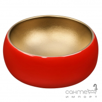 Круглая раковина на столешницу UpTrend Celia TR-T300 красная/матовое золото