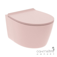 Підвісний безободковий унітаз з сидінням slim softclose DiMarco Dama Di Venezia DM2I001MS матовий рожевий