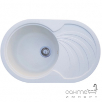 Овальна гранітна кухонна мийка на одну чашу з сушкою Galati Rasa 78 кольори в асортименті