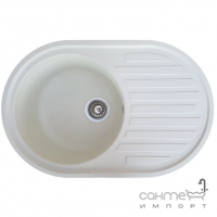 Овальна гранітна кухонна мийка на одну чашу з сушкою Galati Elagancia 77 кольори в асортименті