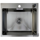 Прямокутна кухонна мийка на одну чашу Galati Arta U-490 BL чорна матова нержавіюча сталь