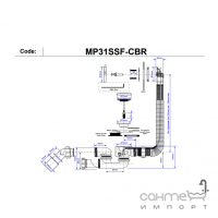 Сифон для ванни McAlpine MP31SSF-CBR-1M хром
