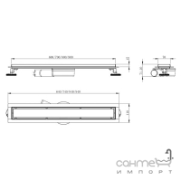 Линейный душевой трап с гидрозатвором Volle Master Linea Brisa 600 9046.211014 решетка cepillado cromo