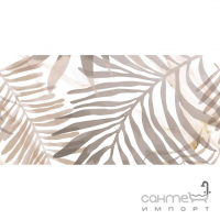 Настенная плитка декор Ceramika Color Calacatta Oro Decor Rett 600x300 (пальмовые листья)