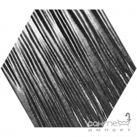 Настенная плитка гексагон декор Ceramika Konskie Hexagon Graphite Relief A7 Inserto Ceram 14,5x12,5