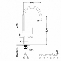 Смеситель для кухни Frap F40805 нержавеющая сталь