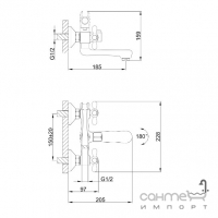 Смеситель для ванны Frap F3025 хром