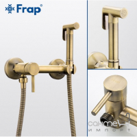 Гигиенический душ со смесителем Frap F7503-4 бронза