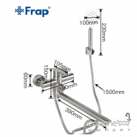 Смеситель для ванны с длинным изливом Frap F22801 нержавеющая сталь