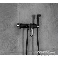 Гигиенический душ со смесителем Frap F2049-6 черный/хром