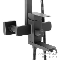 Душевая стойка с смесителем для ванны Wezer PRO16-02-BLACK матовая черная