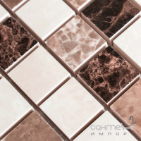 Керамічна мозаїка під камінь Kotto Ceramica СМ 3024 C3 brown/beige/white 300х300х9 (25х25)