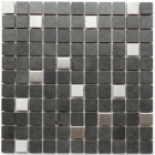Керамическая мозаика под камень с металлом Kotto Ceramica СМ 325027 C2 graphite/metal mat 300х300х8 (25х25)