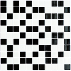 Стеклянная мозаика Kotto Ceramica GM 4001 C2 black/white  300х300х4 (25х25)