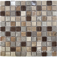 Керамическая мозаика Kotto Ceramica СМ 3045 С3 Brown/Eboni/Beige Silver 300х300х9 (25х25)