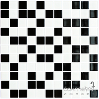 Скляна мозаїка Kotto Ceramica GM 4001 C2 black/white  300х300х4 (25х25)