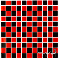 Стеклянная мозаика Kotto Ceramica GM 4003 CC black/red m 300х300х4 (25х25)