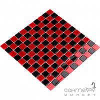 Стеклянная мозаика Kotto Ceramica GM 4003 CC black/red m 300х300х4 (25х25)