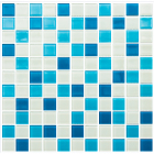 Стеклянная мозаика Kotto Ceramica GM 4019 C3 blue d/blue m/white 300х300х4 (25х25)