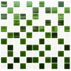 Стеклянная мозаика Kotto Ceramica GM 4030 C3 green d/green m/white 300х300х4 (25х25)