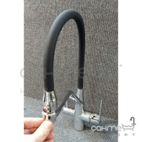 Смеситель для кухни с гибким изливом и изливом для фильтрованной воды Frap F4374-1 хром/черный