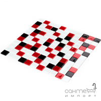 Скляна мозаїка Kotto Ceramica GM 4007 C3 black/red m/white 300х300х4 (25х25)