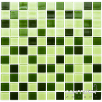 Стеклянная мозаика Kotto Ceramica GM 4029 C3 green d/green m/green w 300х300х4 (25х25)