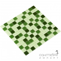 Стеклянная мозаика Kotto Ceramica GM 4029 C3 green d/green m/green w 300х300х4 (25х25)