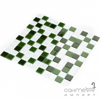 Стеклянная мозаика Kotto Ceramica GM 4030 C3 green d/green m/white 300х300х4 (25х25)