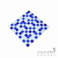 Стеклянная мозаика Kotto Ceramica GM 4033 C3 cobalt d/cobalt m/white 300х300х4 (25х25)