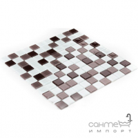 Стеклянная мозаика Kotto Ceramica GM 4035 C3 coffe m/coffe w/white 300х300х4 (25х25)
