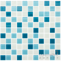 Скляна мозаїка Kotto Ceramica GM 4039 C3 Cerulean m/Cerulean w/white 300х300х4 (25х25)