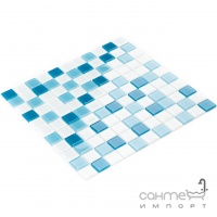 Стеклянная мозаика Kotto Ceramica GM 4039 C3 Cerulean m/Cerulean w/white 300х300х4 (25х25)