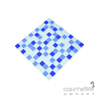 Стеклянная мозаика Kotto Ceramica GM 4040 C3 cobalt m/cobalt w/white 300х300х4 (25х25)