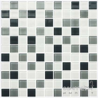 Скляна мозаїка Kotto Ceramica GM 4043 C3 Steel d/Steel m/white 300х300х4 (25х25)