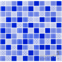 Стеклянная мозаика Kotto Ceramica GM 4052 C3 Cobalt d/Cobalt m/Structure 300х300х4 (25х25)